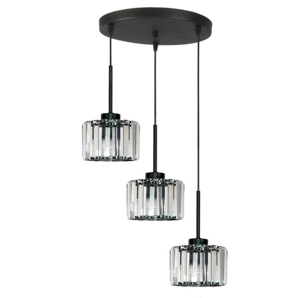SORT HÆNGENDE LOFTSLAMPE MED GLASSKÆRM OMENA 14-952
