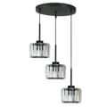 Miniatyrbillede 1 af 7: SORT HÆNGENDE LOFTSLAMPE MED GLASSKÆRM OMENA 14-952