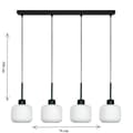 Miniatyrbillede 5 af 6: SORT HÆNGENDE LOFTSLAMPE MED HVID GLASSKÆRM BEKA BIANCO 14-961