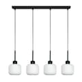 Miniatyrbillede 1 af 6: SORT HÆNGENDE LOFTSLAMPE MED HVID GLASSKÆRM BEKA BIANCO 14-961