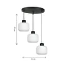 Miniatyrbild 5 av 6: SVART HÄNGANDE TAKLAMPA VIT GLASSKÄRM BEKA BIANCO 14-962
