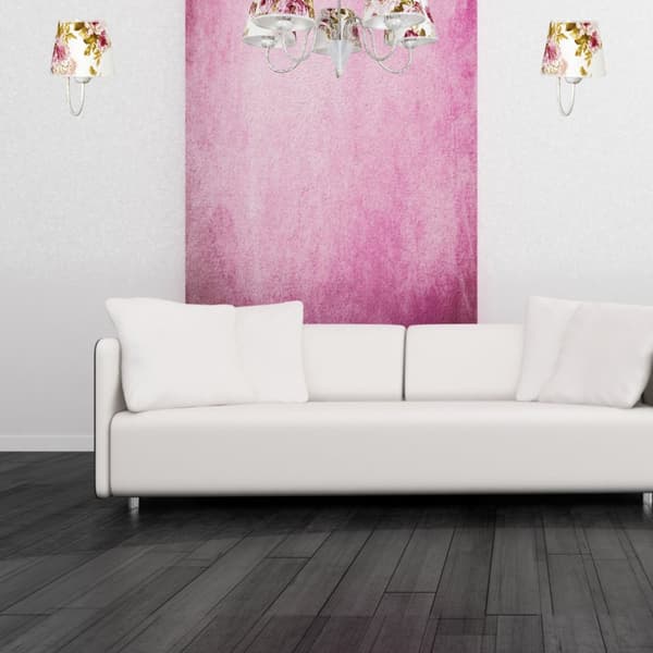KLASSISK VÄGGLAMPA VIT LAMPSKÄRM ROSE IZA 12-183
