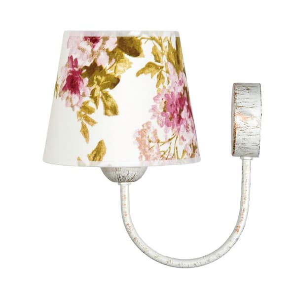 KLASSISK VÄGGLAMPA VIT LAMPSKÄRM ROSE IZA 12-183