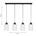 Miniatyrbillede 5 af 6: SORT HÆNGENDE LOFTLAMPE MED HVID GLASSKÆRM LOYD BIANCO 15-061