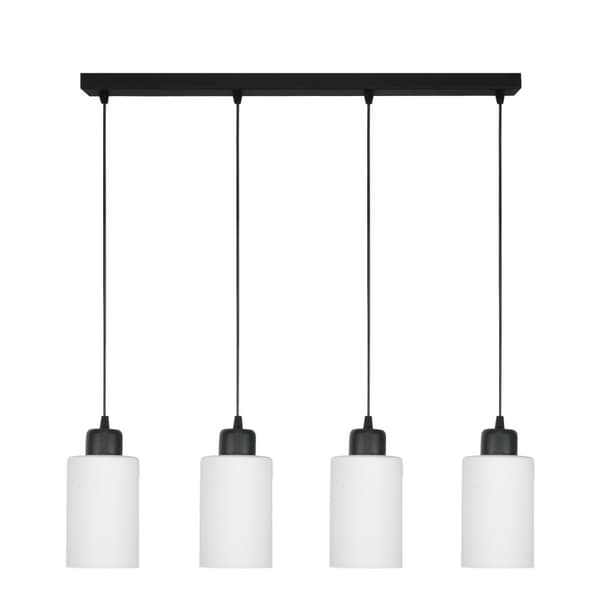 SORT HÆNGENDE LOFTLAMPE MED HVID GLASSKÆRM LOYD BIANCO 15-061