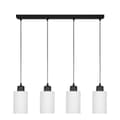 Miniatyrbillede 1 af 6: SORT HÆNGENDE LOFTLAMPE MED HVID GLASSKÆRM LOYD BIANCO 15-061