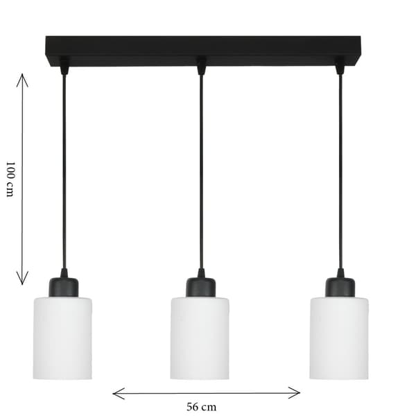 SORT HÆNGENDE LOFTLAMPE MED HVID GLASSKÆRM LOYD BIANCO 15-064