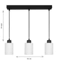 Miniatyrbillede 5 af 6: SORT HÆNGENDE LOFTLAMPE MED HVID GLASSKÆRM LOYD BIANCO 15-064