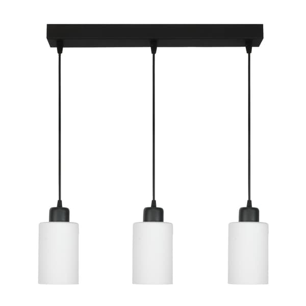 SORT HÆNGENDE LOFTLAMPE MED HVID GLASSKÆRM LOYD BIANCO 15-064