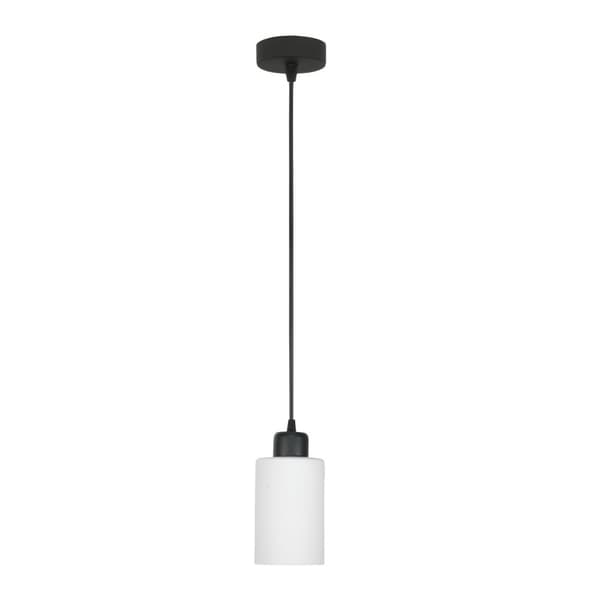 SVART HÄNGANDE TAKLAMPA MED VIT GLASSKÄRM LOYD BIANCO 15-065
