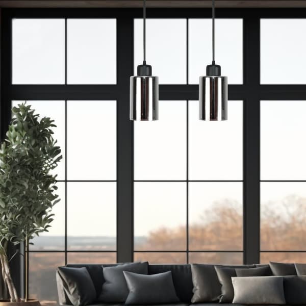 SVART HÄNGANDE TAKLAMPA MED GRAFITGLASSKÄRM LOYD SV 15-578
