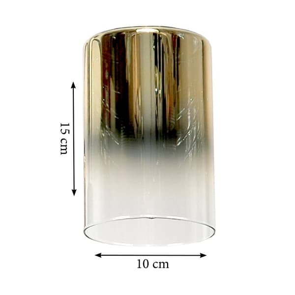 SORT HÆNGENDE LOFTLAMPE MED GYLDET TRANSPARENT GLASSKÆRM FIORD 15-531