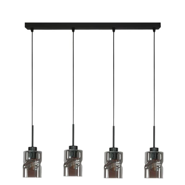 SORT HÆNGENDE LOFTLAMPE MED GLASSKÆRM I GRAFIT GRETA 15-541