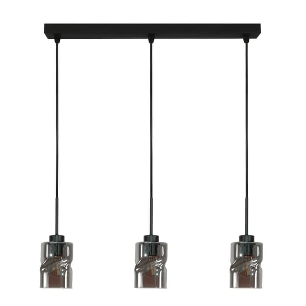 SORT HÆNGENDE LOFTLAMPE MED GLASSKÆRM I GRAFIT GRETA 15-544