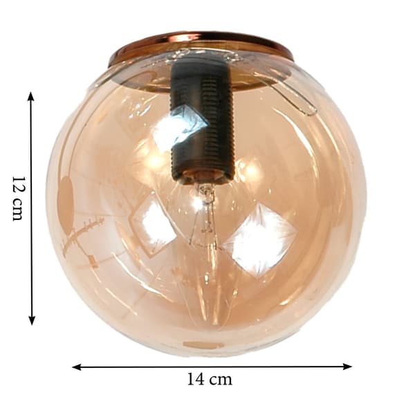 Loftlampe, hængende sort glaslampe, ravgul 15-132 est.