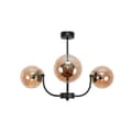 Miniatyrbillede 1 af 6: Loftlampe, hængende sort glaslampe, ravgul 15-132 est.