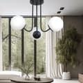 Miniatyrbillede 4 af 6: Loftlampe, sort, hvid, hængende lampe, 15-192 GOSTI