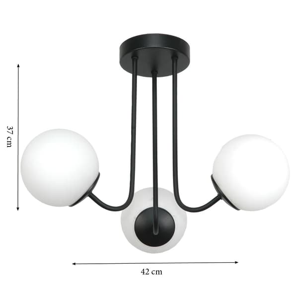 Loftlampe, sort, hvid, hængende lampe, 15-192 GOSTI
