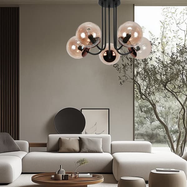Loftlampe, sort, hængende lampe, ravgul 15-200 GOSTI