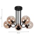 Miniatyrbillede 5 af 6: Loftlampe, sort, hængende lampe, ravgul 15-200 GOSTI