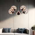 Miniatyrbillede 2 af 6: Loftlampe, sort, hængende lampe, ravgul 15-200 GOSTI