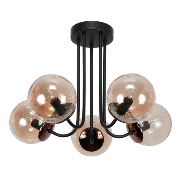 Loftlampe, sort, hængende lampe, ravgul 15-200 GOSTI