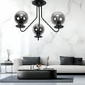 Miniatyrbillede 4 af 6: Loftlampe med hængende lampe i sort glas, grafit 15-242 Lupia