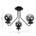 Miniatyrbillede 5 af 6: Loftlampe med hængende lampe i sort glas, grafit 15-242 Lupia
