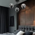 Miniatyrbillede 2 af 6: Loftlampe med hængende lampe i sort glas, grafit 15-242 Lupia