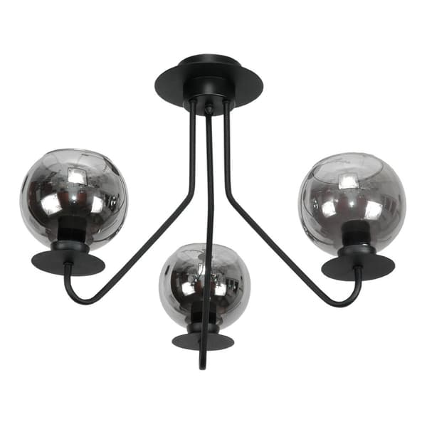 Loftlampe med hængende lampe i sort glas, grafit 15-242 Lupia