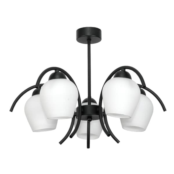 Loftlampe, hængende sort glaslampe, hvid 15-320 DANI