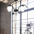 Miniatyrbillede 4 af 6: Loftlampe, hængende sort glaslampe, hvid 15-322 DANI