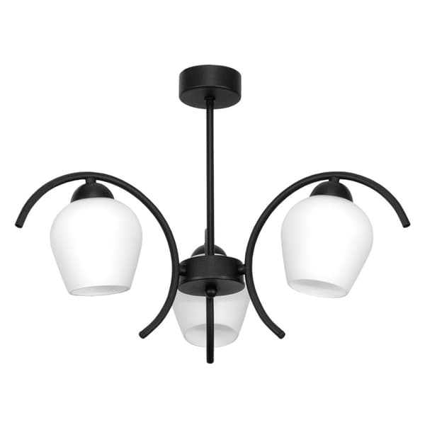 Loftlampe, hængende sort glaslampe, hvid 15-322 DANI