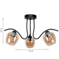 Miniatyrbillede 5 af 6: Loftlampe, hængende sort glaslampe, ravgul 15-352 Rufi grå