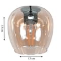 Miniatyrbillede 6 af 6: Loftlampe, hængende sort glaslampe, ravgul 15-352 Rufi grå