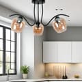 Miniatyrbillede 2 af 6: Loftlampe, hængende sort glaslampe, ravgul 15-352 Rufi grå