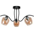 Miniatyrbillede 1 af 6: Loftlampe, hængende sort glaslampe, ravgul 15-352 Rufi grå