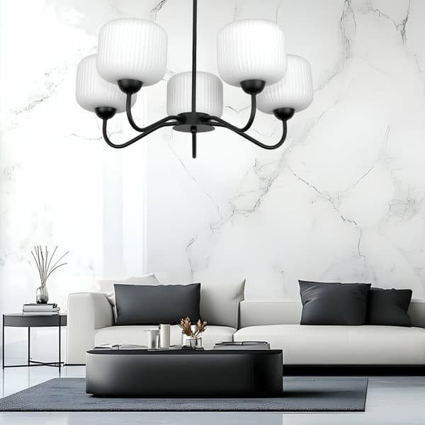 Loftlampe til hængning, sort, klassisk glaslampe, hvid, 15-400 Belinda