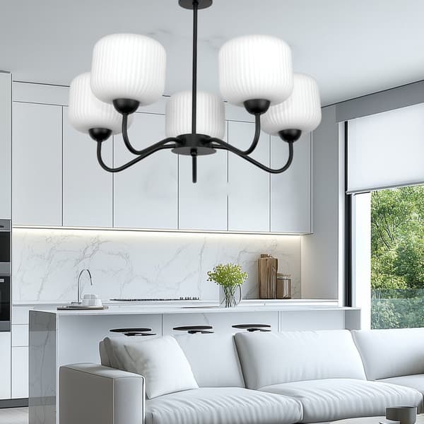 Loftlampe til hængning, sort, klassisk glaslampe, hvid, 15-400 Belinda