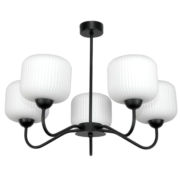 Loftlampe til hængning, sort, klassisk glaslampe, hvid, 15-400 Belinda