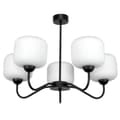 Miniatyrbillede 1 af 6: Loftlampe til hængning, sort, klassisk glaslampe, hvid, 15-400 Belinda