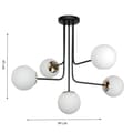 Miniatyrbillede 5 af 6: LOFTSLAMPE SORT KLASSISK GLASKUGLELAMPER HVID 15-431 KARINA
