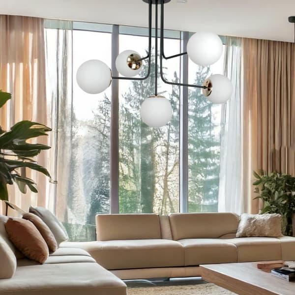 LOFTSLAMPE SORT KLASSISK GLASKUGLELAMPER HVID 15-431 KARINA