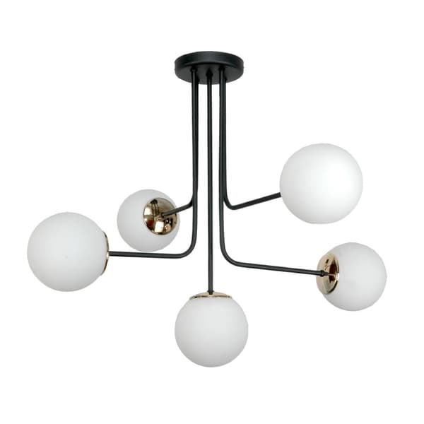LOFTSLAMPE SORT KLASSISK GLASKUGLELAMPER HVID 15-431 KARINA