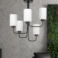 Miniatyrbillede 3 af 6: LOFTSLAMPE SORT KLASSISK GLASLAMPE HVID 15-420 JASTAR