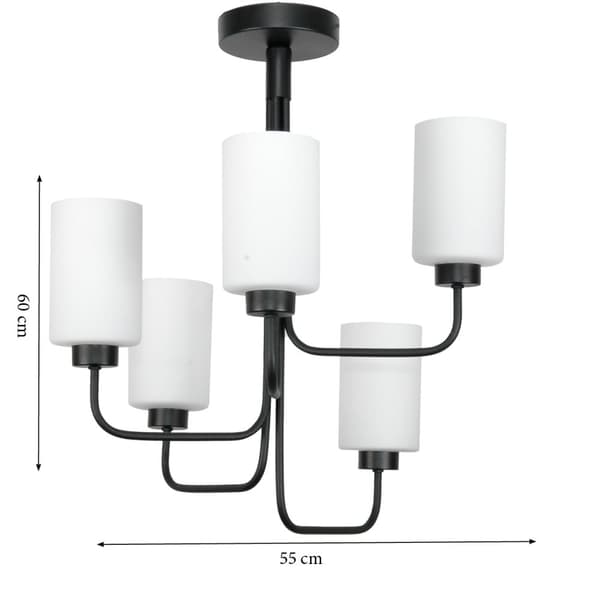 LOFTSLAMPE SORT KLASSISK GLASLAMPE HVID 15-420 JASTAR