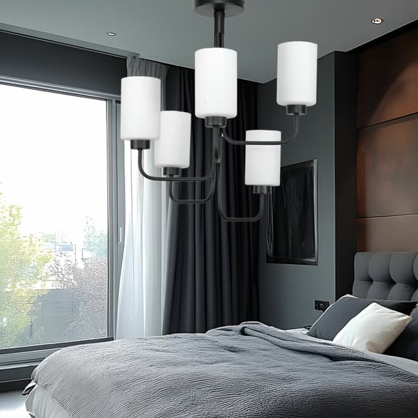 LOFTSLAMPE SORT KLASSISK GLASLAMPE HVID 15-420 JASTAR