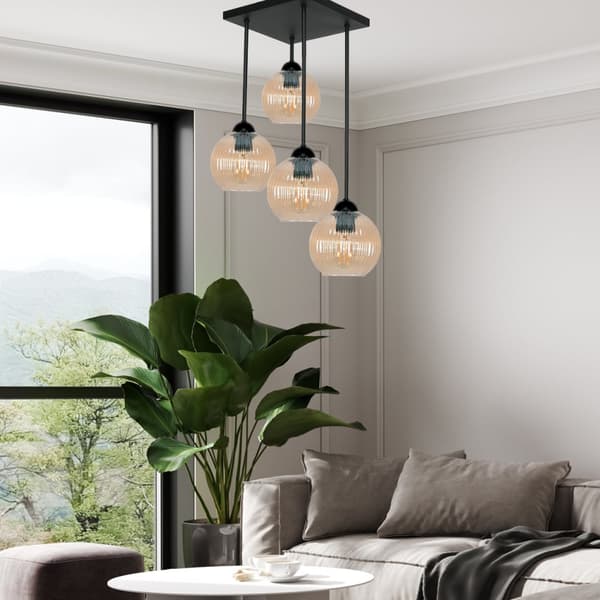 LOFTSLAMPE SORT KLASSISK GLASLAMPE RAVN 15-454 SONIA