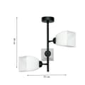 Miniatyrbillede 5 af 6: Loftlampe til hængning, sort, klassisk, glaslampe, hvid, 15-484 TRAPIK