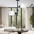 Miniatyrbillede 2 af 6: Loftlampe til hængning, sort, klassisk, glaslampe, hvid, 15-484 TRAPIK
